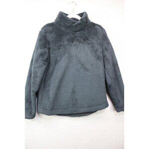 Vineyard Vines Black Plush Fleece Mock Neck Sweater-Size Small-Oversized